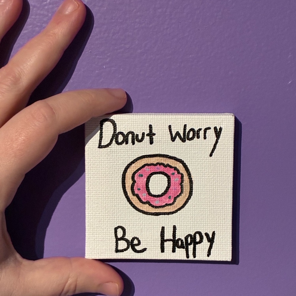 Pink Donut Acrylic Marker Painting - Picture 2 of 2